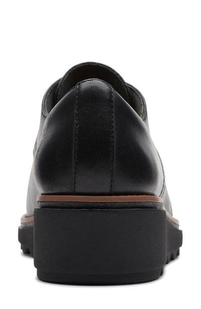 Clarks Sharon Rae Lace-up Platform Wedge Sneaker In Black Leather ...