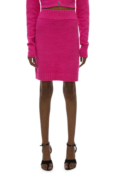 Shop Helmut Lang Cloud Brushed Cotton Blend Skirt In Disco Pink