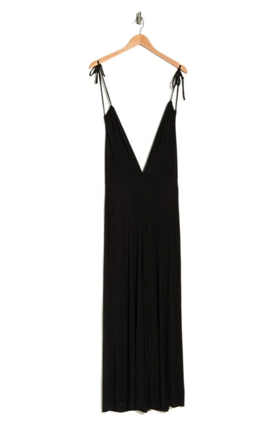 Shop Go Couture Low-v Halter Jumpsuit In Black