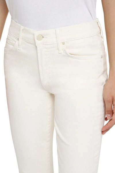 Shop Mother The Rascal Ankle Skinny Jeans In White