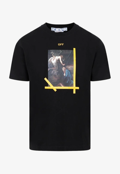 Shop Off-white Arrow Caravaggio Print T-shirt In Black
