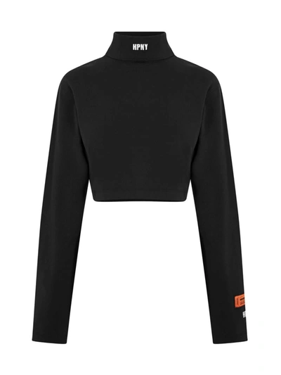 Shop Heron Preston Hpny Logo Turtleneck Cropped T-shirt In Black