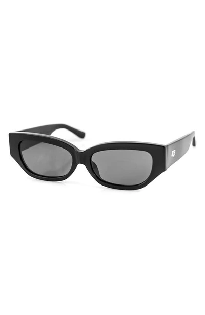 Shop Aqs Lucia 55mm Polarized Cat Eye Sunglasses In Black