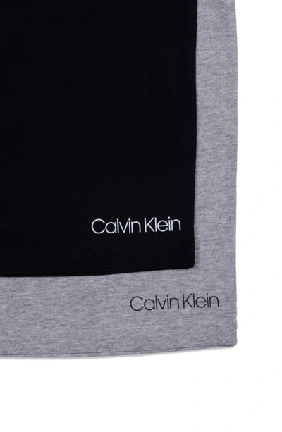 Calvin Klein Kids' Pack Of 2 Crewneck T-shirt In Black/ Heather Gray/ White