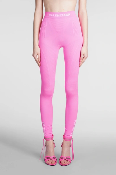 Shop Balenciaga Leggings In Rose-pink Polyamide