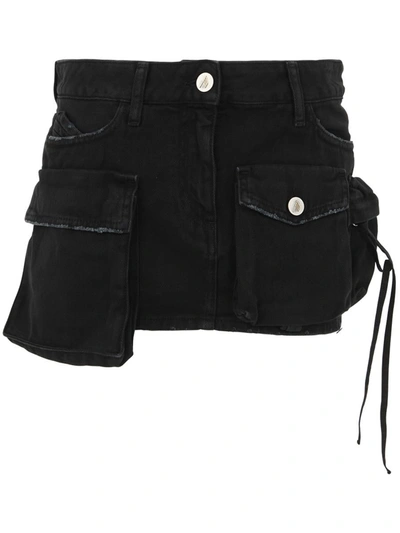Shop Attico The  Fay Denim Mini Skirt Clothing In Black