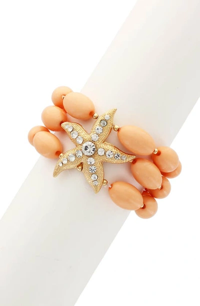 Shop Olivia Welles Jodi Starfish Beaded Stretch Bracelet In Pink