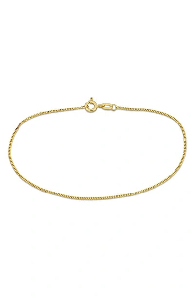 Shop Delmar Flat Curb Chain Bracelet In Gold