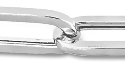 Shop Delmar Polished Paperclip Chain Bracelet In Silver