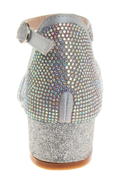 Shop Badgley Mischka Collection Kids' Crystal Block Heel Pump In Silver