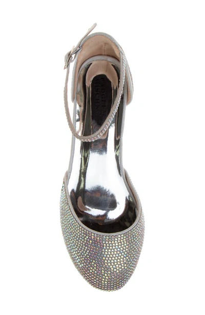 Shop Badgley Mischka Collection Kids' Crystal Block Heel Pump In Silver