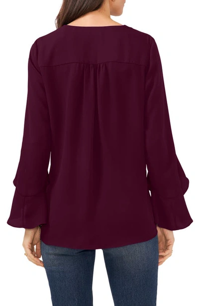 Shop Vince Camuto Flutter Sleeve Tunic In Pickled Beet