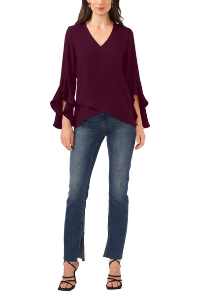 Shop Vince Camuto Flutter Sleeve Tunic In Pickled Beet