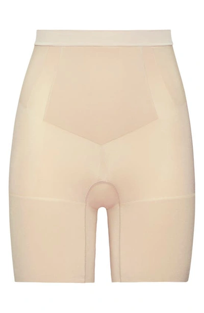 Spanx Power Conceal-her High-waisted Mid-thigh Shorts In Soft Nude