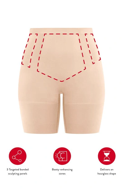 Spanx Power Conceal-her High-waisted Mid-thigh Shorts In Soft Nude