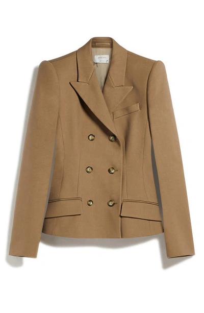 Shop Sportmax Double Breasted Slim Fit Blazer In Beige