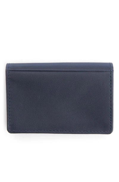 Shop Royce New York Leather Card Case In Navy Blue