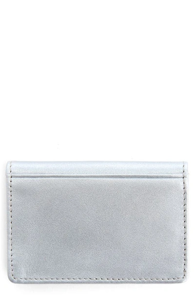 Shop Royce New York Leather Card Case In Silver