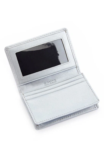 Royce New York Leather Card Case In Silver