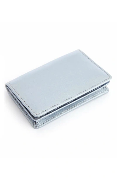 Shop Royce New York Leather Card Case In Silver