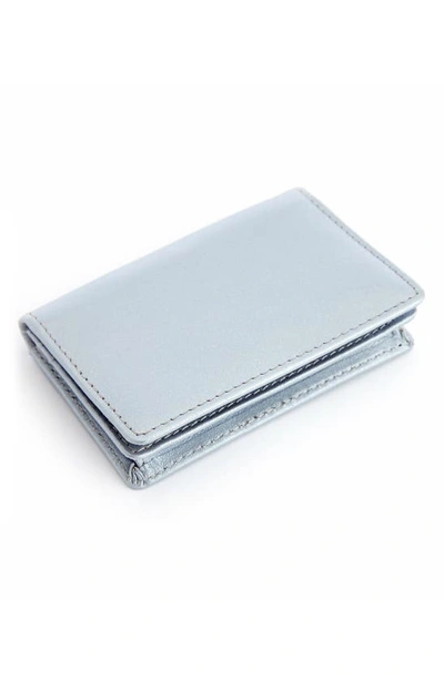 Royce New York Leather Card Case In Silver