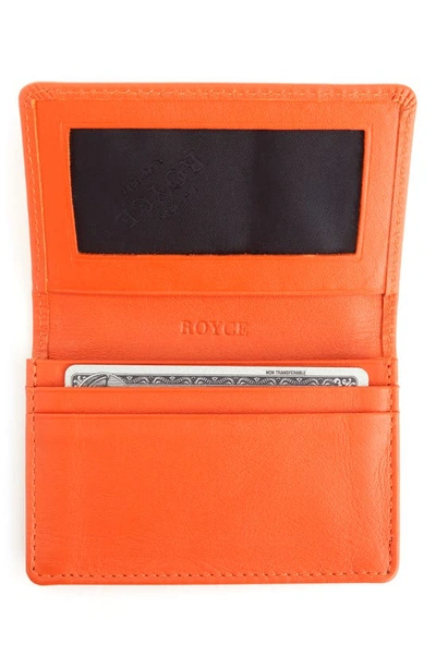 Shop Royce New York Leather Card Case In Orange