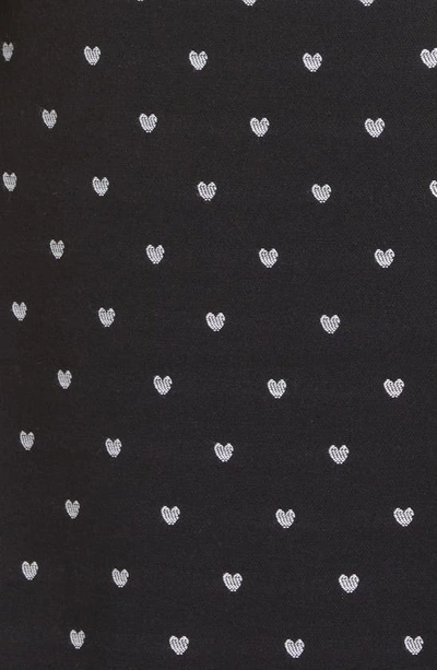 Shop Lela Rose Heart Print Long Sleeve Dress In White/ Black