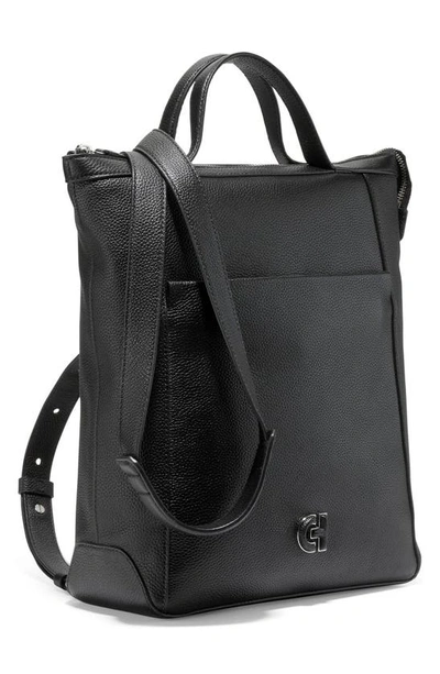 Shop Cole Haan Small Grand Ambition Leather Convertible Luxe Backpack In New Black