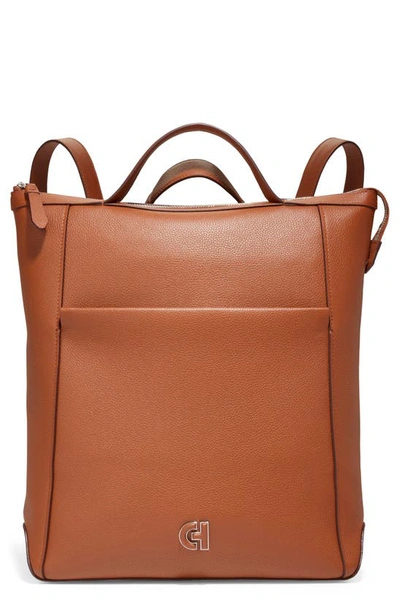 Shop Cole Haan Grand Ambition Leather Convertible Luxe Backpack In New British Tan