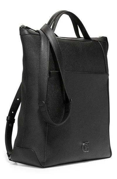 Shop Cole Haan Grand Ambition Leather Convertible Luxe Backpack In New Black