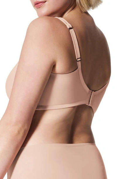 Shop Spanxr Low Profile Cushioned Underwire Minimizer Bra In Champagne Beige