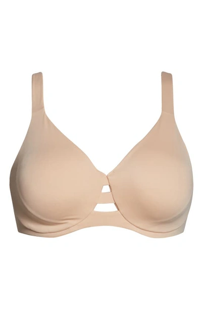 Shop Spanxr Low Profile Cushioned Underwire Minimizer Bra In Champagne Beige