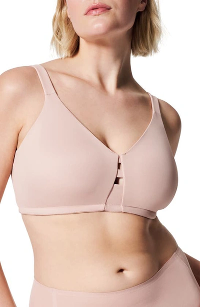 Shop Spanx Low Profile Cushioned Underwire Minimizer Bra In Vintage Rose