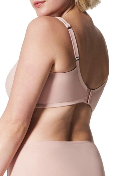 Shop Spanx Low Profile Cushioned Underwire Minimizer Bra In Vintage Rose