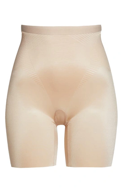 Shop Spanxr Thinstincts® 2.0 Mid Thigh Shorts In Champagne Beige