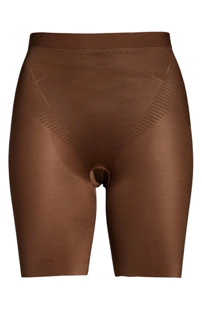 Shop Spanxr Thinstincts® 2.0 Mid Thigh Shorts In Chestnut Brown