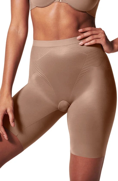 Shop Spanxr Thinstincts® 2.0 Mid Thigh Shorts In Cafe Au Lait