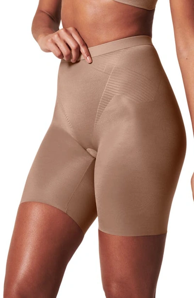 Shop Spanxr Thinstincts® 2.0 Mid Thigh Shorts In Cafe Au Lait