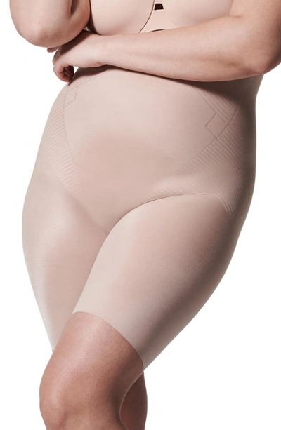 Shop Spanxr Spanx® Thinstincts® 2.0 High Waist Mid Thigh Shorts In Champagne Beige