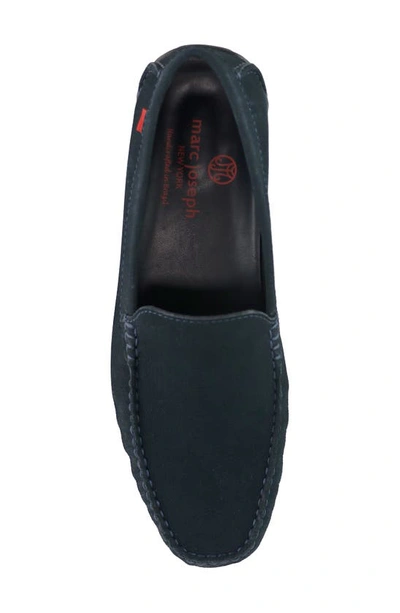 Shop Marc Joseph New York Broadway Driving Loafer In Navy Italo Grainy
