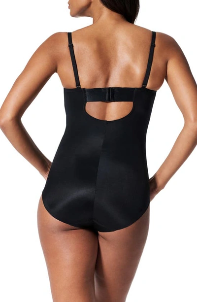 Shop Spanxr Suit Your Fancy Strapless Cupped Panty Bodysuit In Very Black