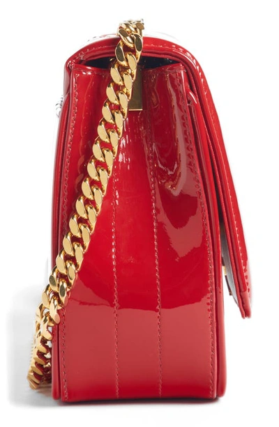 Shop Saint Laurent Small Vicky Patent Leather Crossbody Bag In Rouge Eros