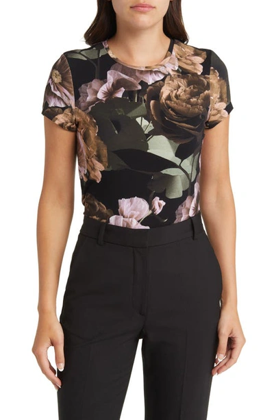 Ted Baker Morlaa Floral T-shirt In Black | ModeSens