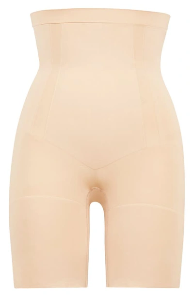Shop Spanx Oncore High Waist Mid-thigh Shorts In Soft Nude