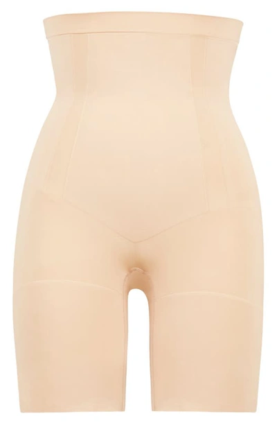 Spanx Oncore High Waist Mid-thigh Shorts In Soft Nude
