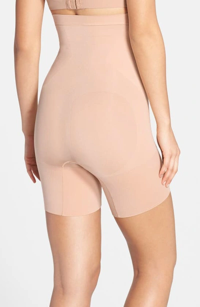 Spanx Oncore High Waist Mid-thigh Shorts In Soft Nude