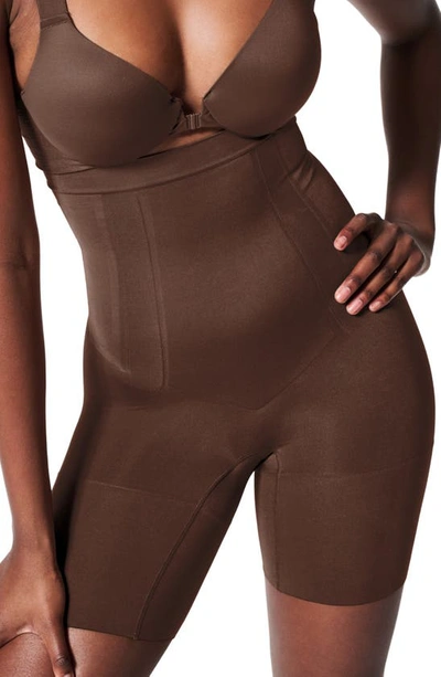Spanx Oncore sculpting high-waist midthigh contouring short in chestnut  brown