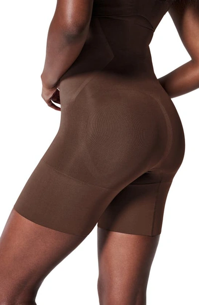 Shop Spanxr Oncore High Waist Mid-thigh Shorts In Chestnut Brown