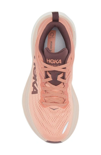 Shop Hoka Bondi 8 Running Shoe In Earthenware / Pink Clay