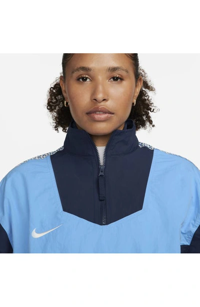 Shop Nike Sportswear Water Repellent Crop Tracksuit Jacket In University Blue/ Navy/ Sail
